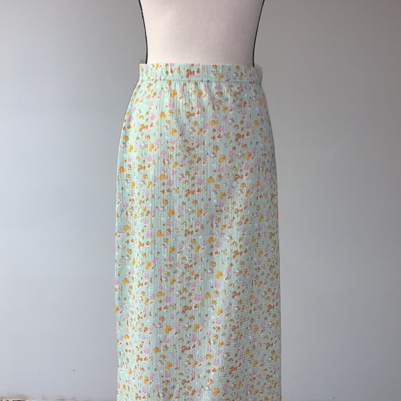 Vero Moda Lime Green Floral Maxi Skirt Medium - Picture 2 of 9
